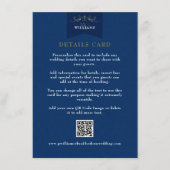 Carte D'accompagnement Elegant Blue Chic Chapitre Page Détails du Mariage (Devant)