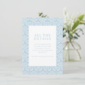 Carte D'accompagnement Elegant Blue Damask (Debout devant)
