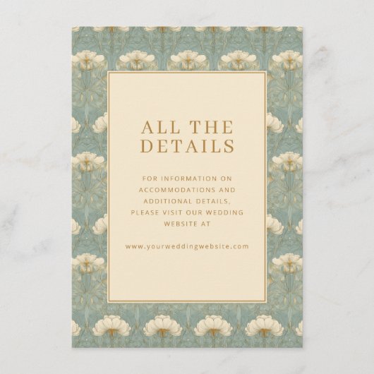 Carte D'accompagnement Elegant Blue Floral Pattern (Devant)