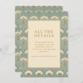 Carte D'accompagnement Elegant Blue Floral Pattern (Devant / Derrière)