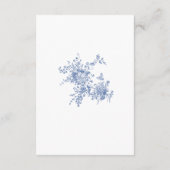 Carte D'accompagnement Elégant Blue French Garden Floral Détails Mariage (Dos)
