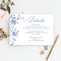 Elégant Blue French Garden Floral Détails Mariage