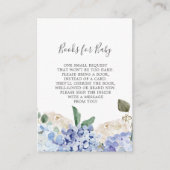 Carte D'accompagnement Elégant Blue Hydrangea Baby shower Livres pour béb (Devant)