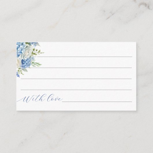 Carte D'accompagnement Elégant Blue Hydrangea Date Night Ideas Jeu (Dos)