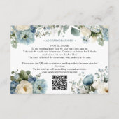 Carte D'accompagnement Elégant Blue Hydrangea Ivory Rose Détails Mariage (Dos)