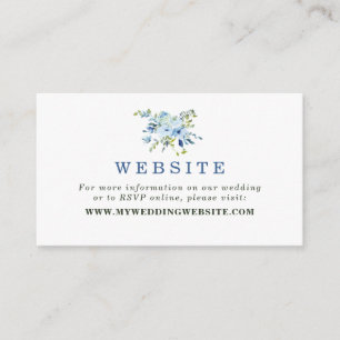 Carte D'accompagnement Elégant Blue Navy Floral Site Mariage