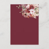 Carte D'accompagnement Elegant Blush & Burgundy Wedding Information Card (Dos)