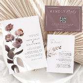 Carte D'accompagnement Elegant Blush et Purple Détails du Mariage Insérer