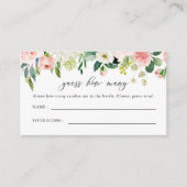 Carte D'accompagnement Élégant Blush Floral Devine Combien (Devant)