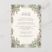 Carte D'accompagnement Elegant Blush Garden Wedding Details (Devant)