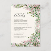 Carte D'accompagnement Elegant Blush Garden Wedding Details (Devant)