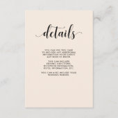 Carte D'accompagnement Elegant Blush Mariage Détails de l'invité (Devant)
