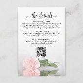 Carte D'accompagnement Elegant Blush Rose Détails du Mariage QR Code (Devant)