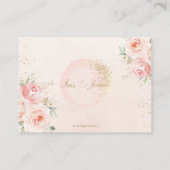 Carte D'accompagnement Elégant Blush Rose Floral Gold Détails du Mariage (Dos)