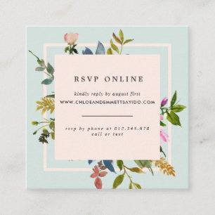 Carte D'accompagnement Elegant Blush rose Floral Mariage Website RSVP