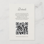 Carte D'accompagnement Elégant Blush Rose Mariage QR code Détails (Devant)