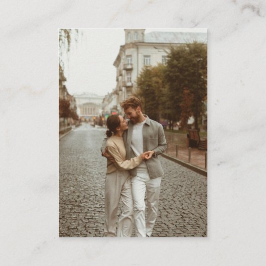 Carte D'accompagnement Elégant Bohème moderne photo QR Code Mariage RSVP (Dos)