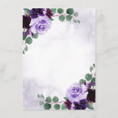 Carte D'accompagnement Elégant Boho Airy Floral Purple et Mariage Argent (Dos)