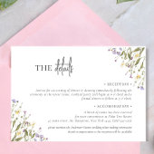 Carte D'accompagnement Elégant boho chic fleur sauvage Mariage hébergemen