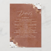 Carte D'accompagnement Elegant Boho exotique Détails du Mariage (Devant)