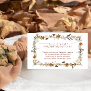 Carte D'accompagnement Elegant Boho Floral Fête des mariées Recette Deman