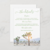 Carte D'accompagnement Elegant Boho Green Joshua Tree Détails du Mariage (Devant / Derrière)