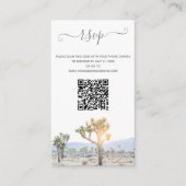 Carte D'accompagnement Elégant Boho Greenery Joshua Tree QR Code Mariage (Devant)