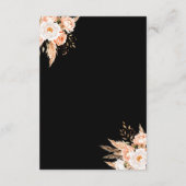 Carte D'accompagnement Élégant Boho noir Chic Floral Mariage de automne (Dos)