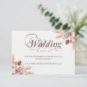 Carte D'accompagnement Elegant Boho Pampas Site Mariage en herbe (Debout devant)