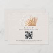 Carte D'accompagnement Elegant Boho QR Code Mariage RSVP (Devant / Derrière)