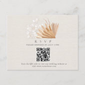 Carte D'accompagnement Elegant Boho QR Code Mariage RSVP (Devant)