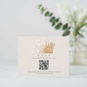 Carte D'accompagnement Elegant Boho QR Code Mariage RSVP (Debout devant)