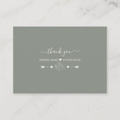 Carte D'accompagnement Elegant Boho QR Code Sage Green Mariage Website (Dos)