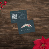 Carte D'accompagnement Élégant Boho Rustique Pampas & Vert Pin Web QR