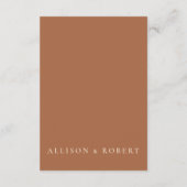 Carte D'accompagnement Élégant Boho Terracotta Mariage floral (Dos)