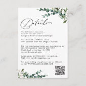 Carte D'accompagnement Elegant Botanical Greenery QR Code Wedding Details (Devant)