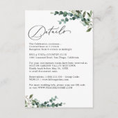 Carte D'accompagnement Elegant Botanical Greenery Wedding Details (Devant)