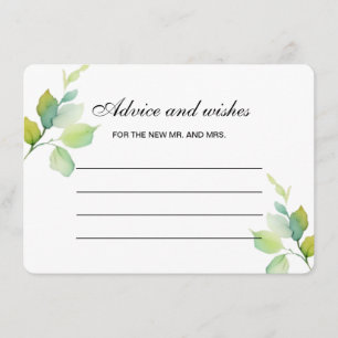 Carte D'accompagnement Elégant botanique aquarelle conseil nuptiale