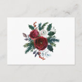 Carte D'accompagnement Elegant Bourgogne Winter Roses Détails Mariage (Dos)