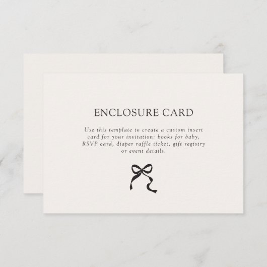 Carte D'accompagnement Élégant Bow minimal (Devant / Derrière)