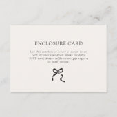 Carte D'accompagnement Élégant Bow minimal (Devant)