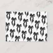 Carte D'accompagnement Élégant Bow Noir Attachant La Fête des mariées De  (Dos)