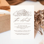 Carte D'accompagnement Elegant Brown Rustic Grange Détails du Mariage<br><div class="desc">Carte de détails mariage rustique avec une illustration brune esquissée d'une grange affichée en haut avec un arrière - plan crème. Les cartes de détails du mariage de la grange comportent d'élégants éléments de calligraphie marron tout au long de la conception. Personnalisez les cartes de détails de la grange crème...</div>
