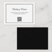 Carte D'accompagnement élégant cadre noir QR code mariage site Web (Devant / Derrière)