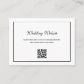 Carte D'accompagnement élégant cadre noir QR code mariage site Web (Devant)