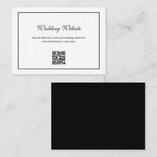Carte D'accompagnement élégant cadre noir QR code mariage site Web