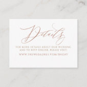 Carte D'accompagnement Elegant Calligraphy Minimalist Wedding Information (Devant)