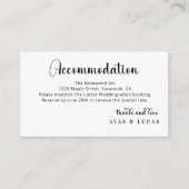 Carte D'accompagnement Elegant Calligraphy Script Wedding Accommodations (Devant)