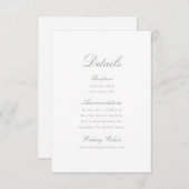 Carte D'accompagnement Elegant Calligraphy Wedding Details Card (Devant / Derrière)