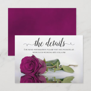 Carte D'accompagnement Elegant Cassis Purple Rose Détails du Mariage Site